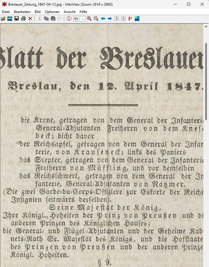 Ausschnitt Zeitungsseite (JPEG)