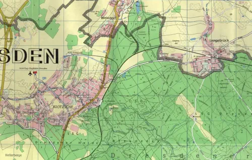 Stadtplanausschnitt Dresden Nord/Langebrück 1977