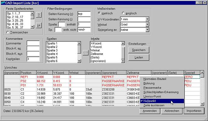 Screenshot FIPS'cam freier Listenimport