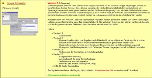 screenshot Frontend