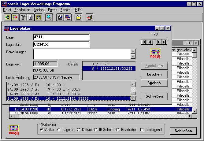 Screenshot SVP Lagerplatz-Details