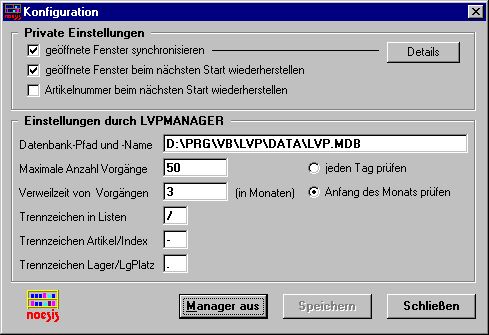 Screenshot SVP globale Einstellungen