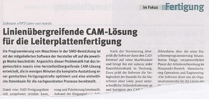 Zeitungsausriss Markt und Technik