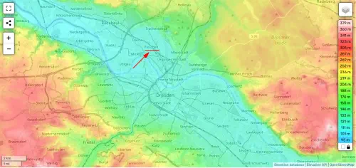 Höhenkarte Dresden