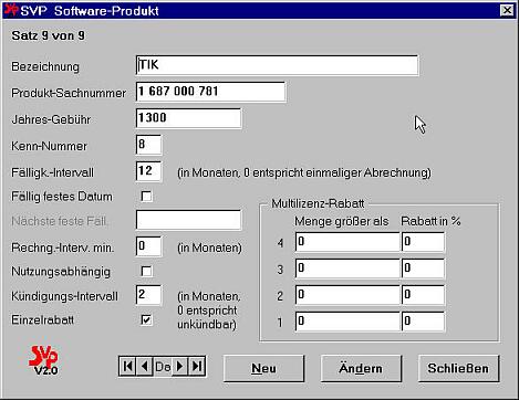 Screenshot SVP Software-Produkt
