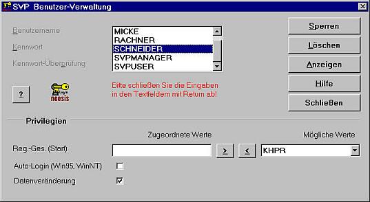 Screenshot SVP Zugriffsrechte